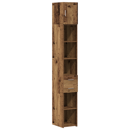 Slim Storage Cabinet Old Wood 30x42.5x225 cm Engineered Wood