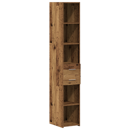 Slim Storage Cabinet Old Wood 30x42.5x225 cm Engineered Wood