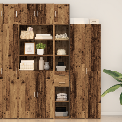 Slim Storage Cabinet Old Wood 30x42.5x225 cm Engineered Wood