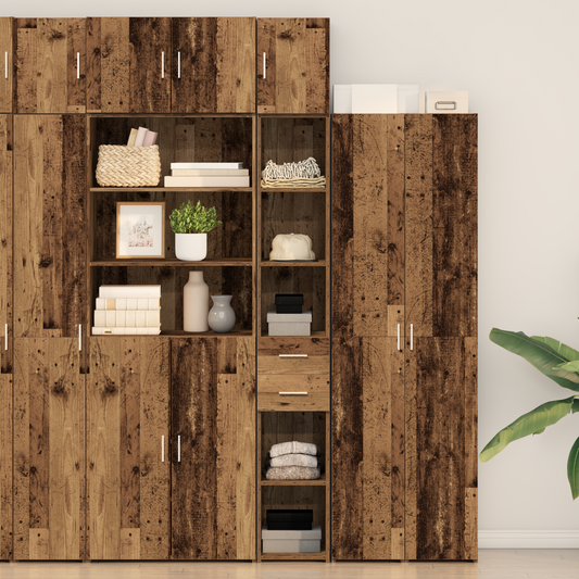 Slim Storage Cabinet Old Wood 30x42.5x225 cm Engineered Wood
