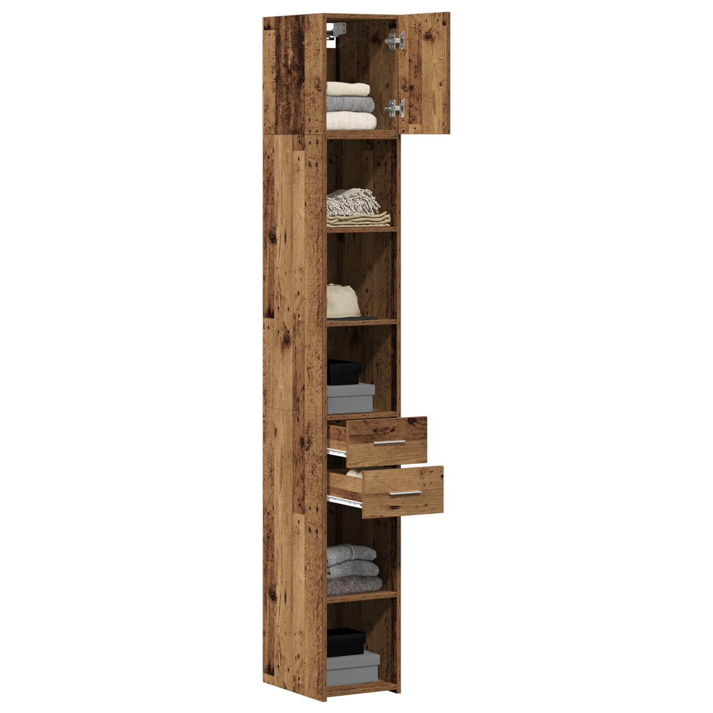 Slim Storage Cabinet Old Wood 30x42.5x225 cm Engineered Wood