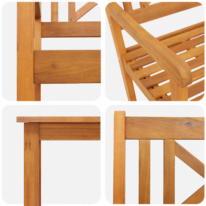 3 Piece Garden Dining Set Solid Wood Acacia