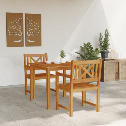 3 Piece Garden Dining Set Solid Wood Acacia