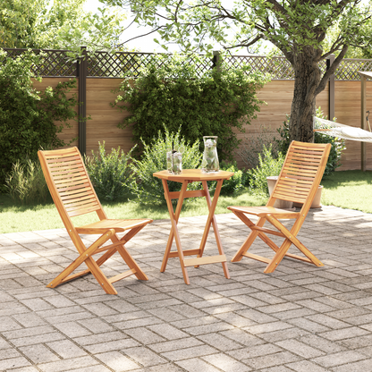 3 Piece Folding Bistro Set Solid Wood Acacia