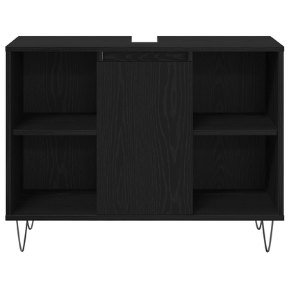 3 piece Bathroom Furniture Set Black Oak Engineered Wood