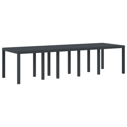 Garden Table Anthracite 300x100x73 cm Poly Rattan