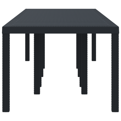 Garden Table Anthracite 300x100x73 cm Poly Rattan