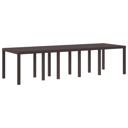 Garden Table Brown 300x100x73 cm Poly Rattan