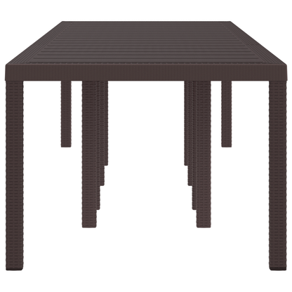 Garden Table Brown 300x100x73 cm Poly Rattan