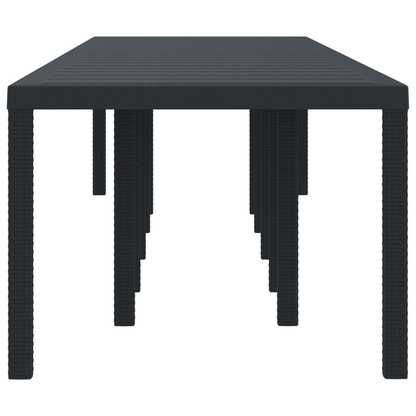 Garden Table Anthracite 350x100x73 cm Poly Rattan
