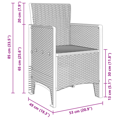 5 Piece Garden Dining Set Light Grey Poly Rattan