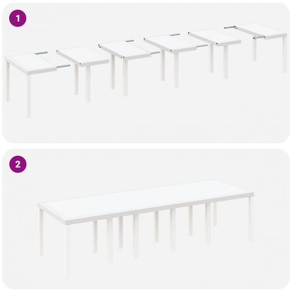 13 Piece Garden Dining Set White Poly Rattan