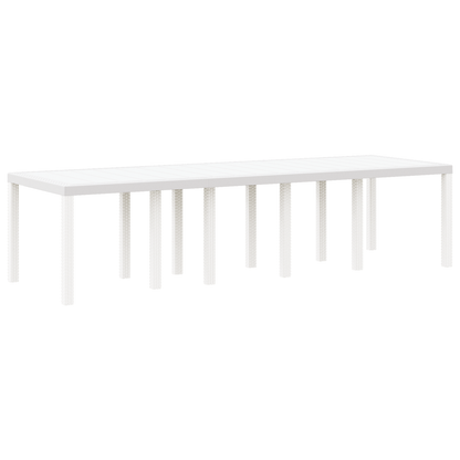 13 Piece Garden Dining Set White Poly Rattan