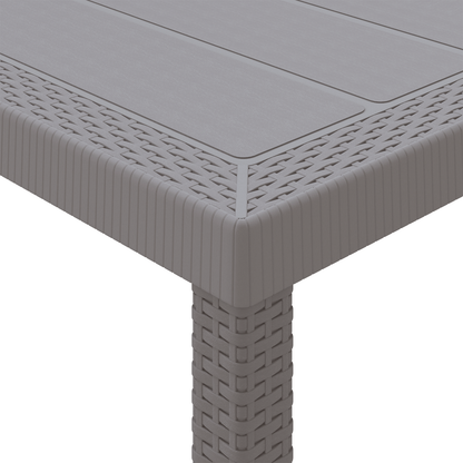 5 Piece Garden Dining Set Light Grey Poly Rattan