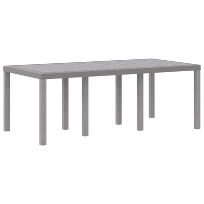 7 Piece Garden Dining Set Light Grey Poly Rattan