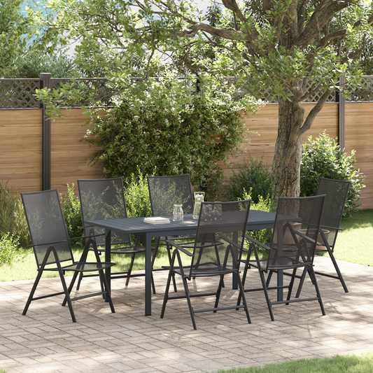 7 Piece Garden Dining Set in Anthracite Steel