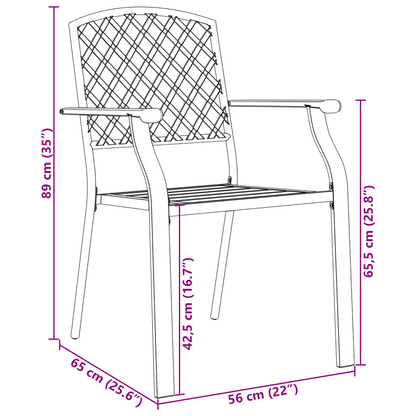7 Piece Garden Dining Set Anthracite Steel