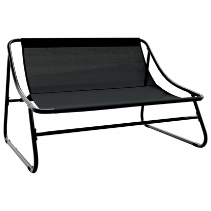 5 Piece Garden Sofa Set with Cushions Black Steel