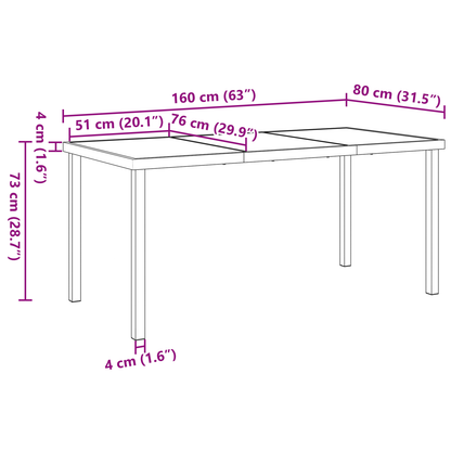 5 Piece Garden Dining Set Black Textilene and Steel
