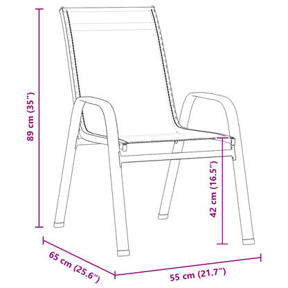 3 Piece Garden Dining Set Brown Textilene and Steel