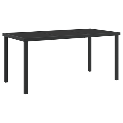7 Piece Garden Dining Set Black Poly Rattan
