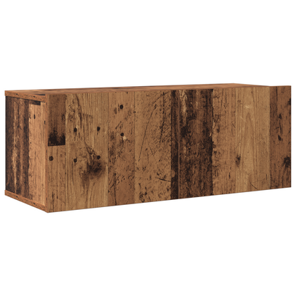 4 Piece TV Cabinet Set Wall-mounted Old Wood Engineered Wood