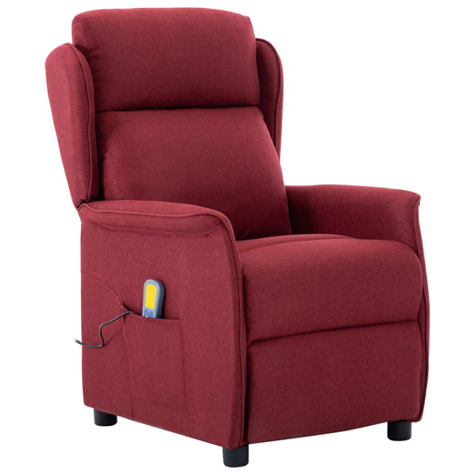 Massage Chair Wine Red Fabric
