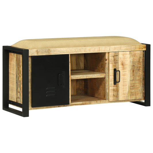 Bench Cabinet 100x35x50 cm Solid Wood Rough Mango