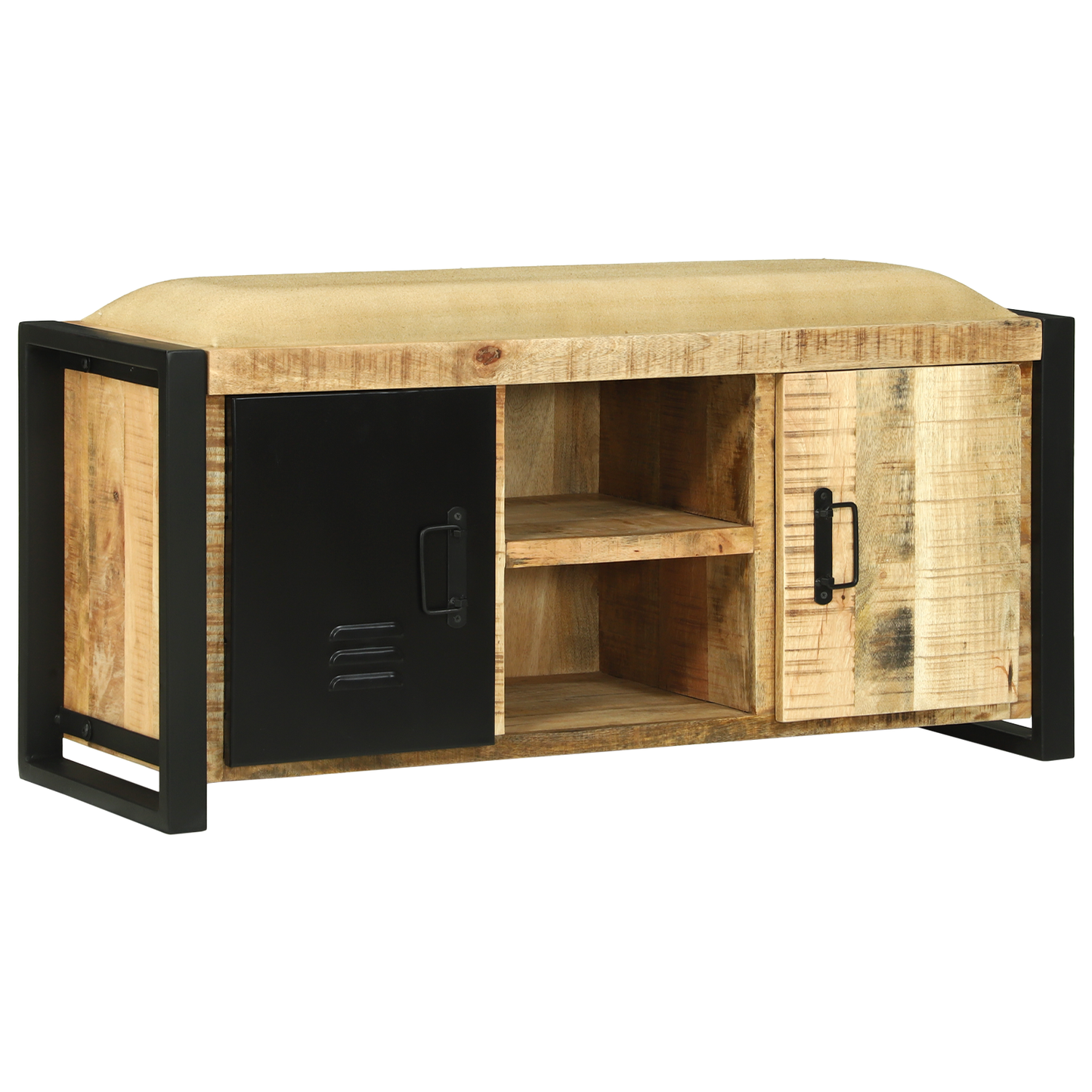 Bench Cabinet 100x35x50 cm Solid Wood Rough Mango