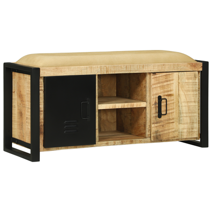 Bench Cabinet 100x35x50 cm Solid Wood Rough Mango