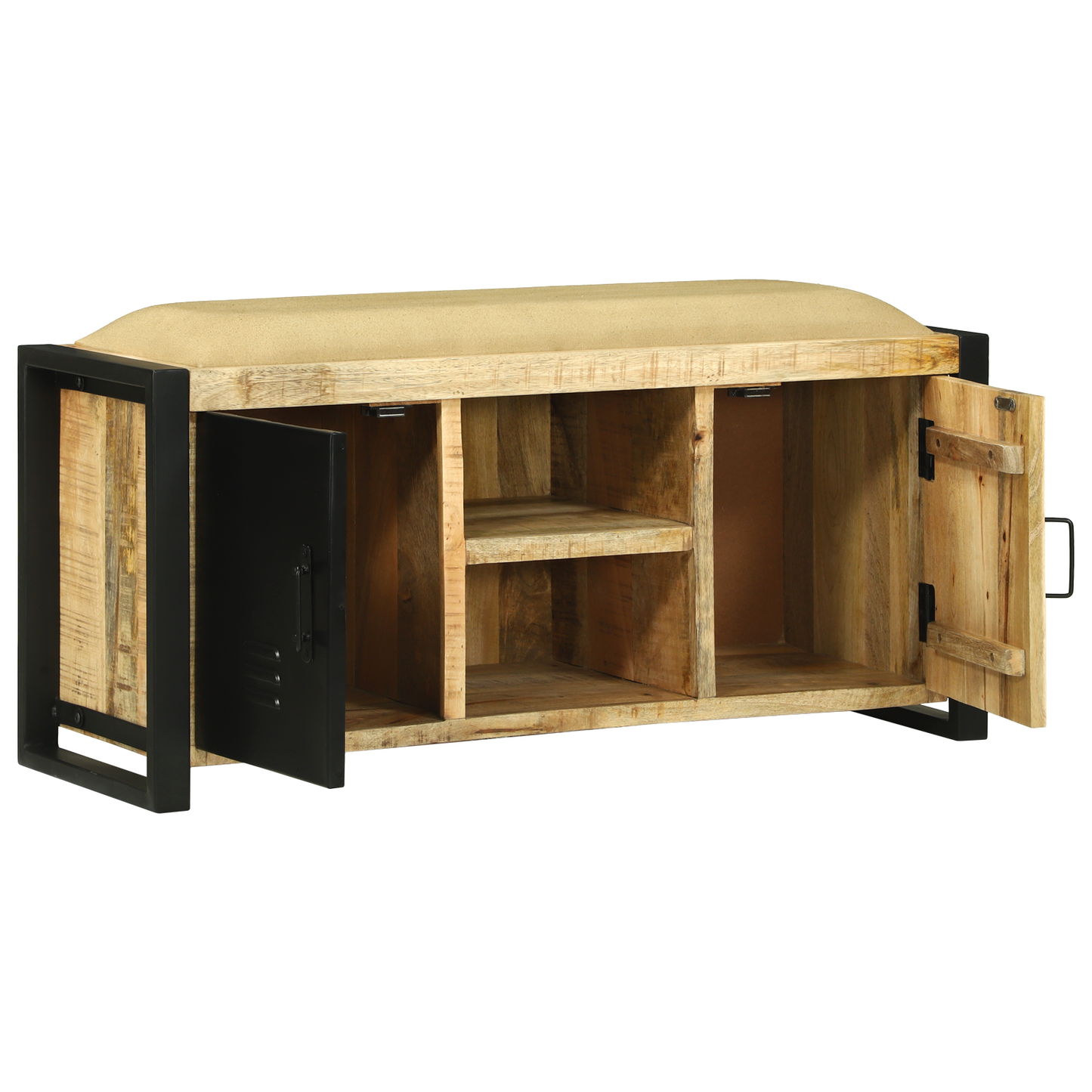 Bench Cabinet 100x35x50 cm Solid Wood Rough Mango