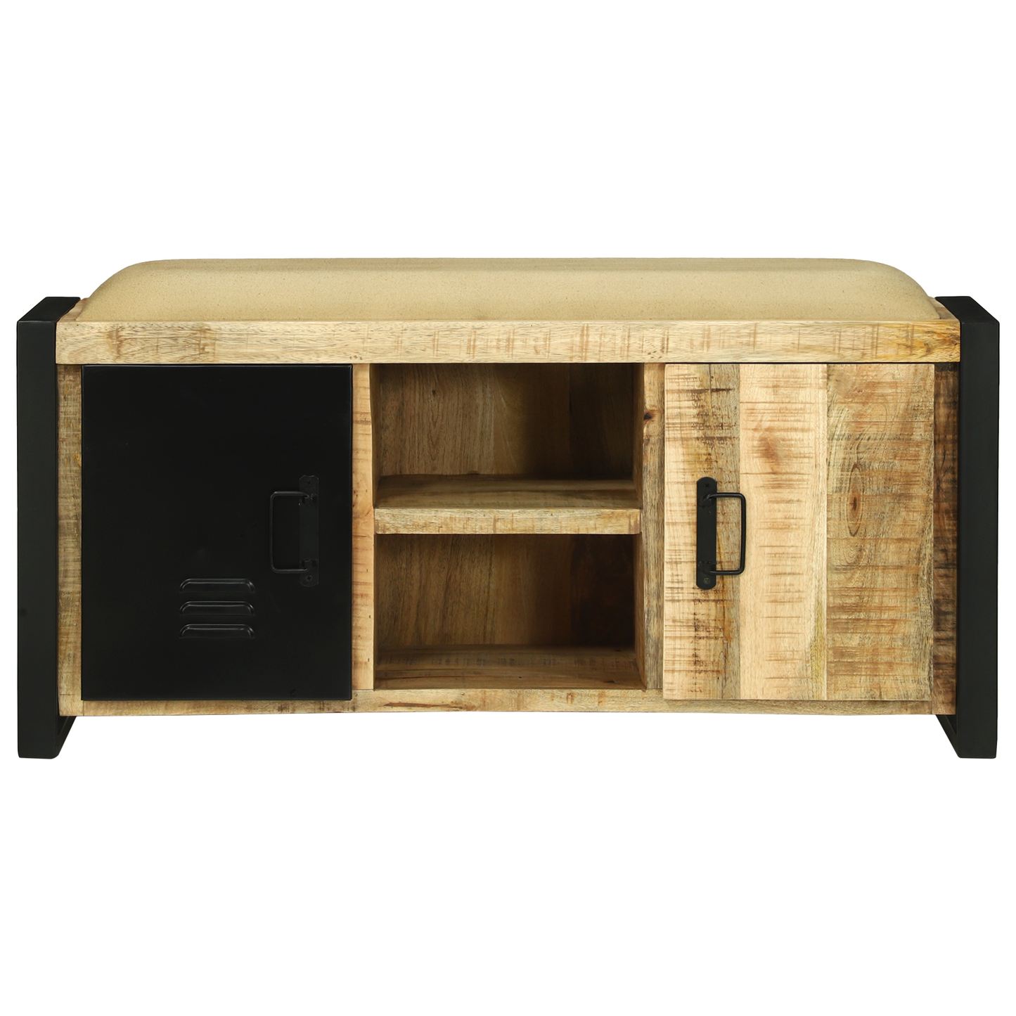 Bench Cabinet 100x35x50 cm Solid Wood Rough Mango