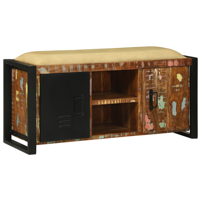 Bench Cabinet Multicolour 100x35x50 cm Solid Wood Reclaimed