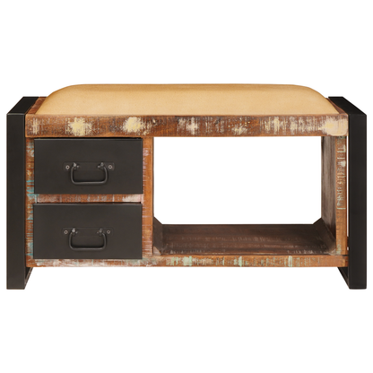 Storage Bench Multicolour 80x35x40 cm Solid Wood Reclaimed