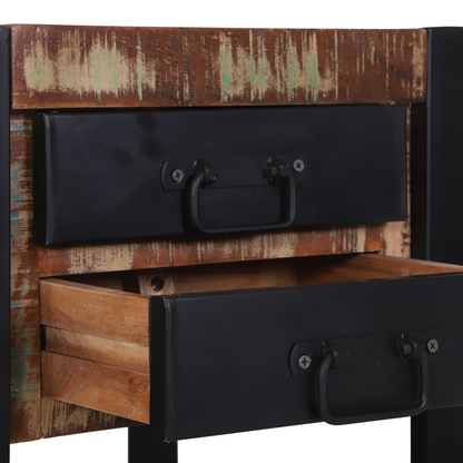 Telephone Stand Multicolour 40x40x80 cm Solid Wood Reclaimed