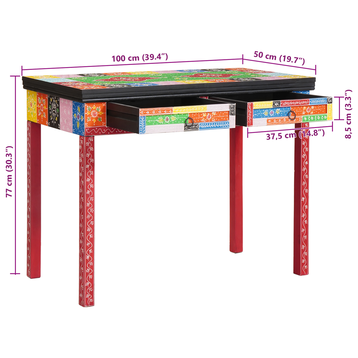 Desk 100x50x75 cm Solid Mango Wood