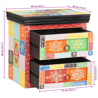 Bedside Cabinet Multicolour 40x30x40 cm Solid Wood Mango