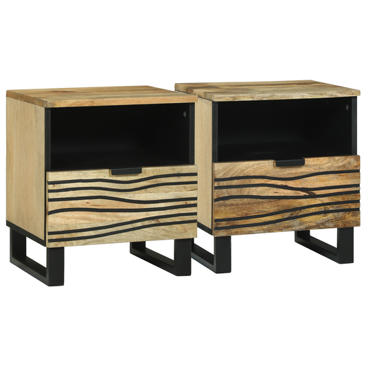 Bedside Cabinets 2 pcs 40x33x46 cm Solid Wood Mango