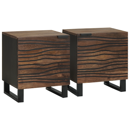 Bedside Cabinets 2 pcs 40x33,5x46 cm Solid Wood Mango