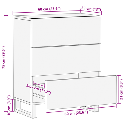 Sideboard 60x33,5x75 cm Solid Wood Mango