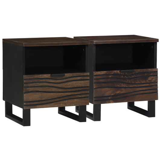 Bedside Cabinets 2 pcs 40x33x46 cm Solid Wood Mango