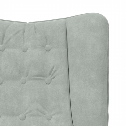 Relaxing Chair Light Grey Velvet
