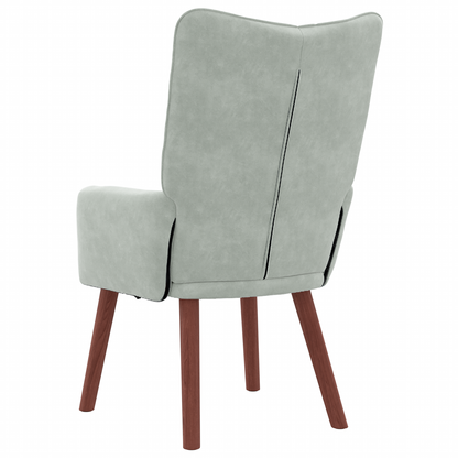 Relaxing Chair Light Grey Velvet
