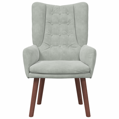 Relaxing Chair Light Grey Velvet
