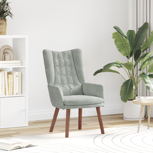 Relaxing Chair Light Grey Velvet