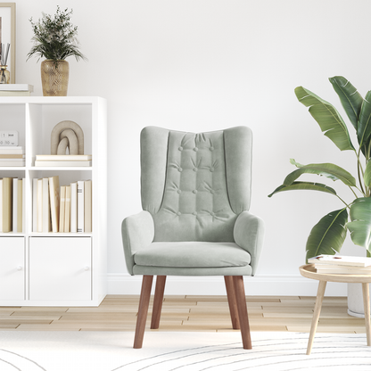 Relaxing Chair Light Grey Velvet