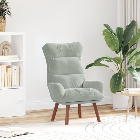Relaxing Chair Light Grey Velvet