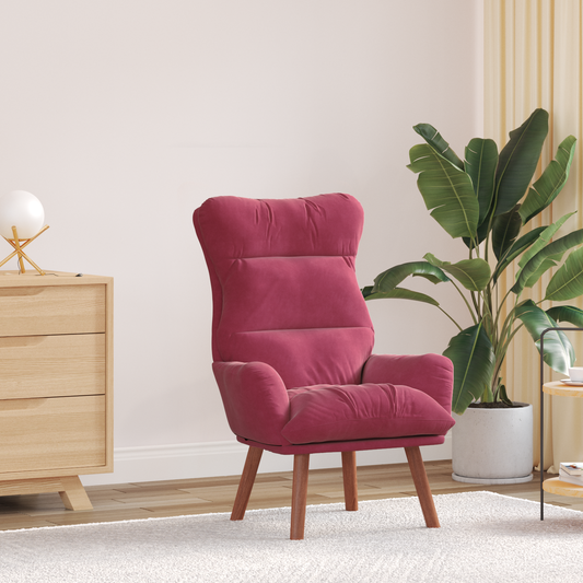 Relaxing Chair Wine Red Velvet