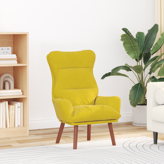 Relaxing Chair Yellow Velvet