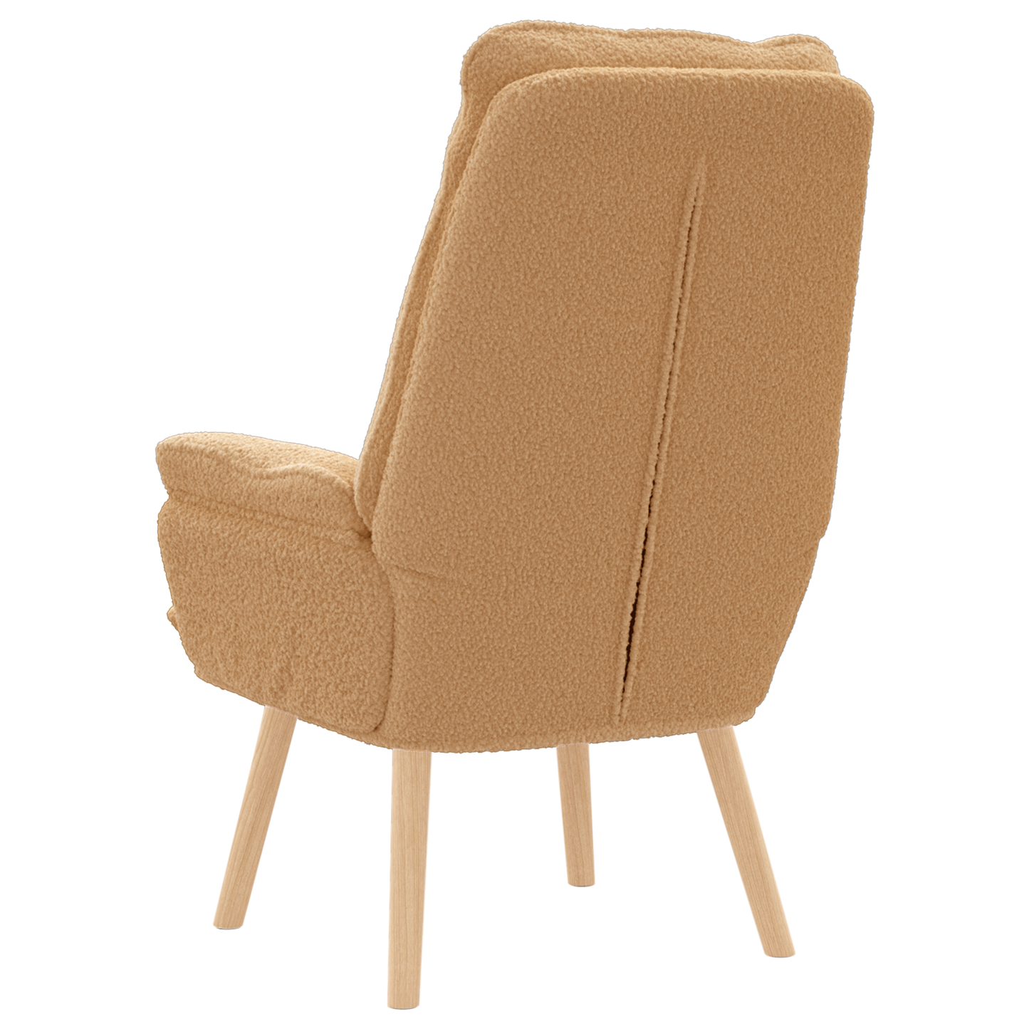 Relaxing Chair Beige Curly Wool-like Fabric